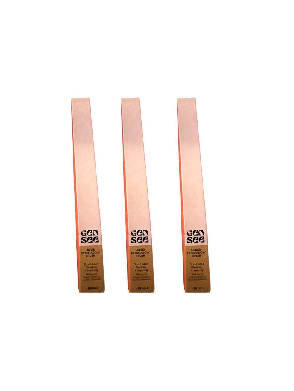 Gen See Liquid Eyeshadow Brush Dual Ended Blending Layering Makeup 3 Pack New